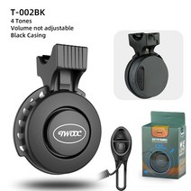 TWOOC 자전거 벨 전자 경적 스쿠터 오디오 경고 안전 트럼펫 사이렌 사이클링 USB 충전식 T-002, 01 T-002 BK 4 Tones