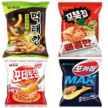 과자모음 농심 오리온 봉지과자 4종 과자셋트 먹태깡 포카칩 꼬북칩 젝슨포테이토칩 술안주 간식 과자선물셋트, 1개