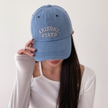 블루씨티 데님 아리조나 자수 스티치 라인 포인트 볼캡 모자