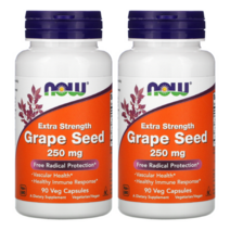 나우푸드 그래이프 씨드 250mg 90베지캡슐 2팩 NOW 그레이프 시드 암라 추출물 루틴 분말 OPC 폴리페놀