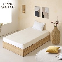 [리빙스케치]국내제작 레브미 슈퍼싱글 무헤드 수납형 SS 침대프레임, SS오크