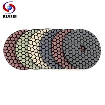연마패드 Rijilei 6 pcs 100mm 건식 화강암 대리석 샌딩 디스크 스톤 사포, 협력사, 6가루를 섞어, 4인치