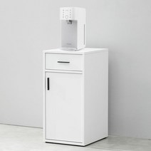 블랑누보 정수기 다이 선반 받침대 주방 서랍장 3단 도어형 틈새장, 화이트(정수기다이)