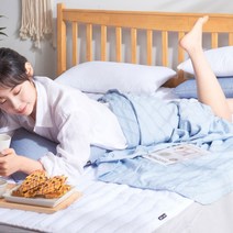 리빙홀세일 인견필 홑이불 D-Q_간절기 침구 침대 시원한 여름이불 겹이불/홑이불, 블루