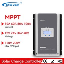 태양광인버터 mppt태양광콘트롤러 EPEVER MPPT 태양광 충전 컨트롤러 자동 배터리 레귤레이터 최대 PV 150V 200V 트레이서 AN 시리즈 50A 60A, 4.100A(10415AN) - 12V 24V 36V