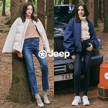 지프 여성 와펜 기모 데님팬츠 2종 택1