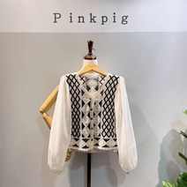 [대구백화점SG] PPA22BL1031_다이아 뜨개 블라우스