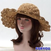 Foryou3286 물결 클램 와이어 버킷햇 부채 모자 캡 야구 사파리 벙거지