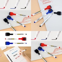 3P 자석형 지우개 마카펜 잘지워지는보드마카 얇은보드마카 유리에쓰는펜 보드마커 글라스마카 지우개달린보드