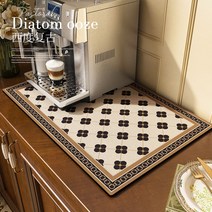 다용도 주방 매트 깔개 탕비실 식탁 커피머신 매트 에스닉 패턴 북유럽풍 식기 건조대, 30x50cm, 모던 실리콘 슬러지 패턴 쿠션