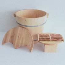 편백나무 족욕통 발 족욕기 가정용 원목족탕기 심신, 30CM족욕통+마사지소품+덮개+의자