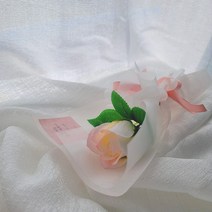 투톤 비누 장미꽃 한송이 미니 꽃다발 꽃한송이포장 3컬러, 투톤아이보리