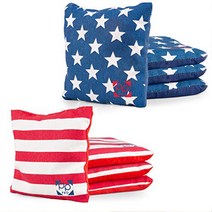 Play Platoon Professional Cornhole Bags - Set of 8 Improved Regulation All Weather Two Sided America, 1, Stars & Stripes