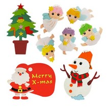 크리스마스 겨울 환경구성 펠트 글리터폼 게시판, H 글리터폼 별 (연두)