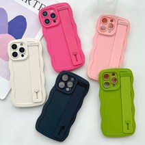 밴드형 핑거 스트랩 삼성 갤럭시 전기종 웨이브 물결 모양 슬림 실리콘 범퍼 예쁜 파스텔색 심플 단색 무지 핸드폰 거치대 케이스