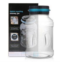 소품샵 특이한 저금통2.5L 돼지 저금통 카운터 동전 전자 디지털 LCD 계산 동전 돈 절약 상자 항아리 동전 보관 상자 USD EURO GBP 돈 인테리어, 협력사, 유로