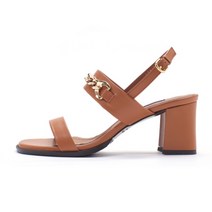 세라 세라직영 샌들 라운드솔 램스킨 체인장식 6CM O23S013