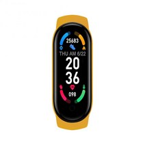M6 똑똑한 Wristbands 스포츠 적당 보수계 색깔 스크린 도보 단계 카운터 아이들 남자 여자 시계., [01] YELLOW