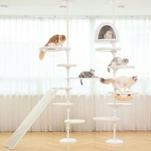 가또페로 화이트폴 국산 고양이캣폴 캣타워, C타입_스텝 대형5개 포함, 브라운