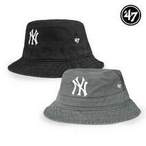 브랜드없음 47브랜드 뉴욕양키스 MLB 남녀공용 버킷햇 벙거지 모자 2종택일, 1)B-BKT17GWF-BKF:OSFA