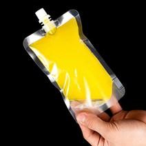 육수 쥬스 커피 치어팩 투명 음료 파우치 포장용기 스파우트 수제청 소스 액상주스 사골국, 200ml