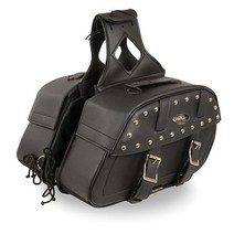 Milwaukee Leather SH61101ZB 블랙 지퍼 오프 PVC 스터드 스로우 오버 라운드 새들백 - 원 사이즈 656847