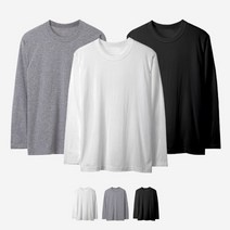 비쥬얼몰 국산 무지 20수 라운드 긴팔 티셔츠 (3색 XS~XXL)
