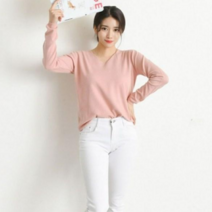 NewCare 여성 브이넥 데일리 니트 티셔츠