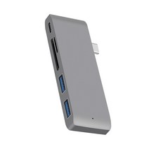 TF 카드 판독기가 장착된 Type-c 스플리터 USB 3.0 High Transmission USB-C 어댑터 컨버터, 회색