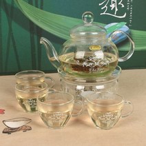 PGM1*^몰손잡이잔 워머 4인 유리다기세트(600ml) 선물용찻 용찻 다기 선물용^*1췤pgm, a^^*옵션없슴