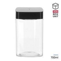 페트용기 팜스사각 700ml 다용도 플라스틱 팜스용기, 700ml 블랙캡 (1개)