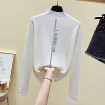 니트 이너셔츠 할인점 상점 전문점 여성의류 가을 스타일리쉬 반목 스웨터 긴 소매 이너웨어 2353830262