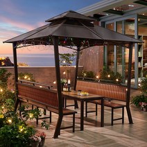 파라고 바베큐장 원두막 파고라 정자차양 전망대 안뜰 정원 텐트 레저 캐노피 농가 명승지 노천 지붕 네 모서리 파빌리온, a형 대형 2.62.6미터 면적 높이 2.6미터