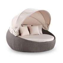 야외 전원주택 화이트 라탄썬베드 캐노피 쇼파 파라솔, 직경 1.8미터(캐노피 포함)