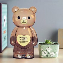 귀여운 어린이 동전 저금통 곰돌이 투명, 대(랜덤)