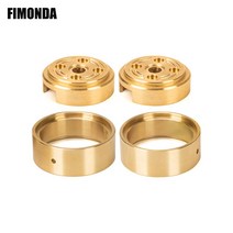 헤비 듀티 황동 포털 커버 내부 비드록 휠 클램프 링 카운터 무게 FMS FCX24 124 RC 락 크롤러 파워 왜건, [3] 4Pcs Portal Covers