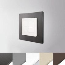 국산 베르블럭 접착식 스위치 테두리 커버(대형) / 인테리어 스티커 포인트 벽지 스위치 주변 가림 부자재, 2) 매트그레이 (대형)