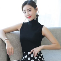 여성 반목티 터틀넥 민소매 폴라티 이너 여름 티셔츠 _ 18747EA