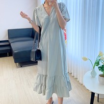 여름 시원한 편한 오버핏 핀턱 주름 셔링 캉캉 바스락 롱 원피스