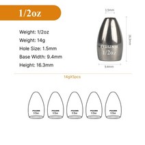 텅스텐 싱커 봉돌 Muunn 무게 텍사스캐롤라이나 리그 배스 낚시 116 2 온스 루어 뒤집기 웜 무게, 뒤집기14g