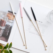 오렌지착즙용 유자차용 골드롱머들러 아이스커피용, 1개, 베이비핑크