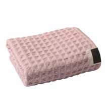 와플 패턴 페이스 타올 부드러운 물 흡수성 두꺼운 목욕 핸드 타올 헤어 및 얼굴 건조 해변 및 수영 담요 Microf, 분홍색