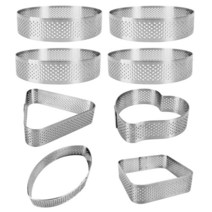 제빵 기구 세트 가정용 DIY 프랑스 디저트 Bakeware 커터 타트 링 세트 케이크 몰드 실리콘 천공 무스 서, 한개옵션0