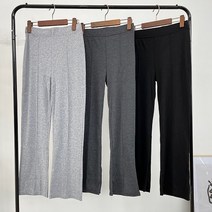 여자 데일리 골지 스판 옆트임 핀턱 부츠컷 트레이닝 9부 팬츠