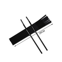 친환경 다회용 스무디 긴 빨대 100pcs 21cm 다채로운 일회용 플라스틱 곡선 마시는 형광 웨딩 생일 파티 장식 바 음료, 0.6x26cm-블랙