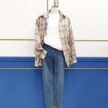 슈팅스타 / 파스텔톤 체크 루즈핏 셔츠1