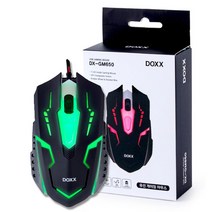 7컬러 레인보우 LED 2400dpi 게이밍마우스/노이즈필터, DX-GM650