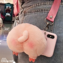 삼성 갤럭시 전기종 귀여운 돼지 캐릭터 동전 카드 지갑 파우치 스트랩 핸드폰줄 어린이 핸드폰 가방 특이한 실리콘 케이스