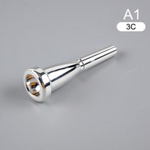 금 관악기 벨라리오 트럼 펫 전문 트럼펫 마우스 피스 Meg 3c/5c/7c 크기 바흐 초보자용 뮤지컬 액세서리, 01 Silver3C