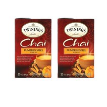 트와이닝 차이 홍차 호박 스파이스 40g 20티백 Twinings Chai Black Tea Pumpkin Spice, 2팩